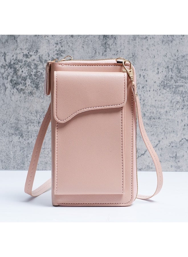 New Fashion Korean Single Shoulder Crossbody Bag Large Capacity Women's Long Purse Solid Color Purse Phone Wallet