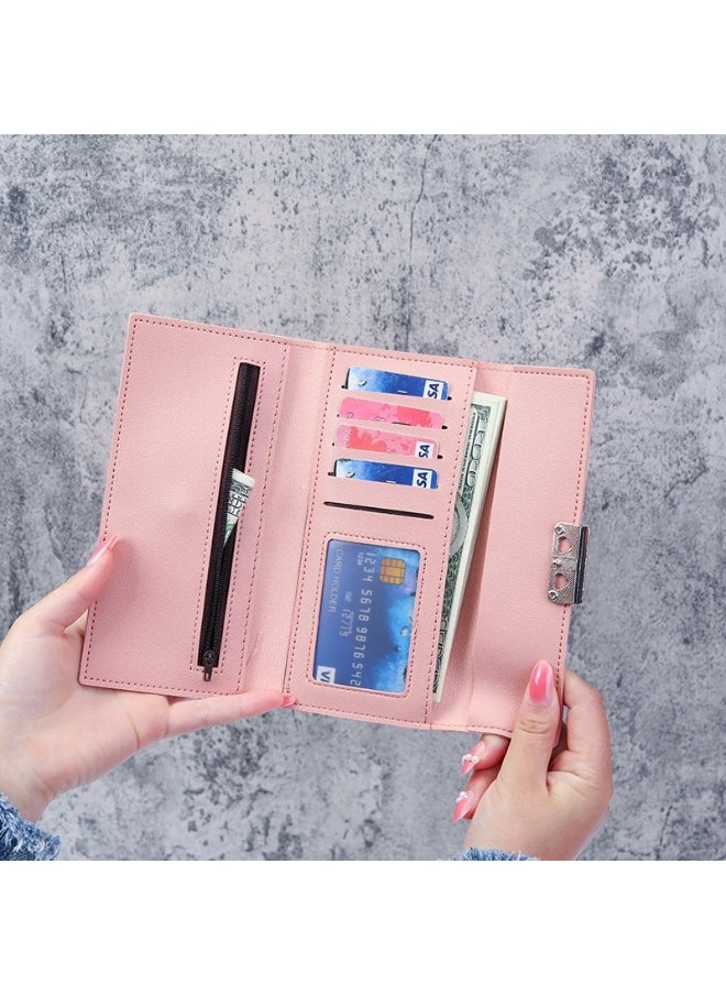 Ladies Purse Wallet PU Leather Long Women Wallet Card Holder Organiser Wallet Wristlet Clutch Wallet with Zipper Pocket Coin Purse Phone Wallet