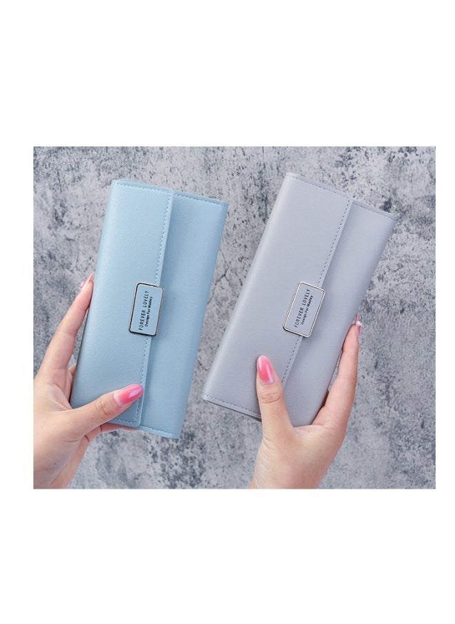 Ladies Purse Wallet PU Leather Long Women Wallet Card Holder Organiser Wallet Wristlet Clutch Wallet with Zipper Pocket Coin Purse Phone Wallet