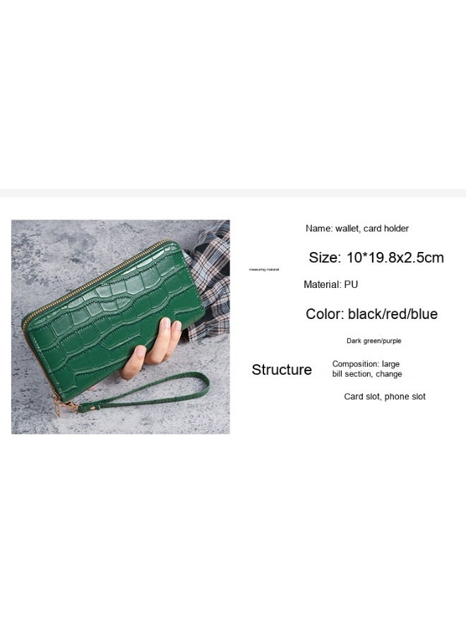New Crocodile Pattern Small Fragrant PU Leathe Hand Bag Card Bag Multi-Functional Zipper Bag Advanced Purse Wallet