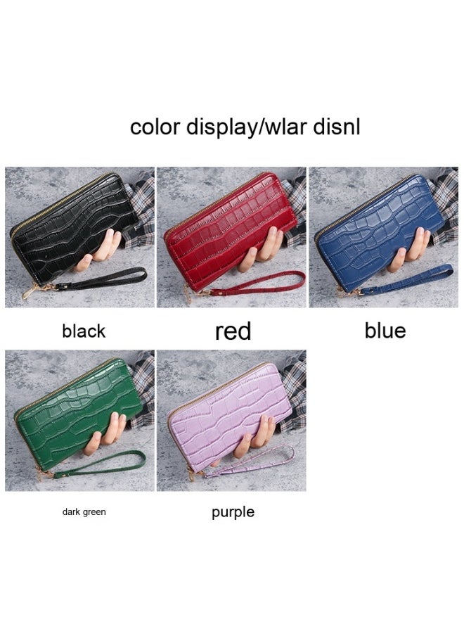New Crocodile Pattern Small Fragrant PU Leathe Hand Bag Card Bag Multi-Functional Zipper Bag Advanced Purse Wallet