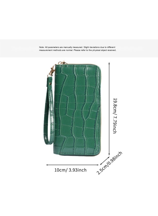 New Crocodile Pattern Small Fragrant PU Leathe Hand Bag Card Bag Multi-Functional Zipper Bag Advanced Purse Wallet