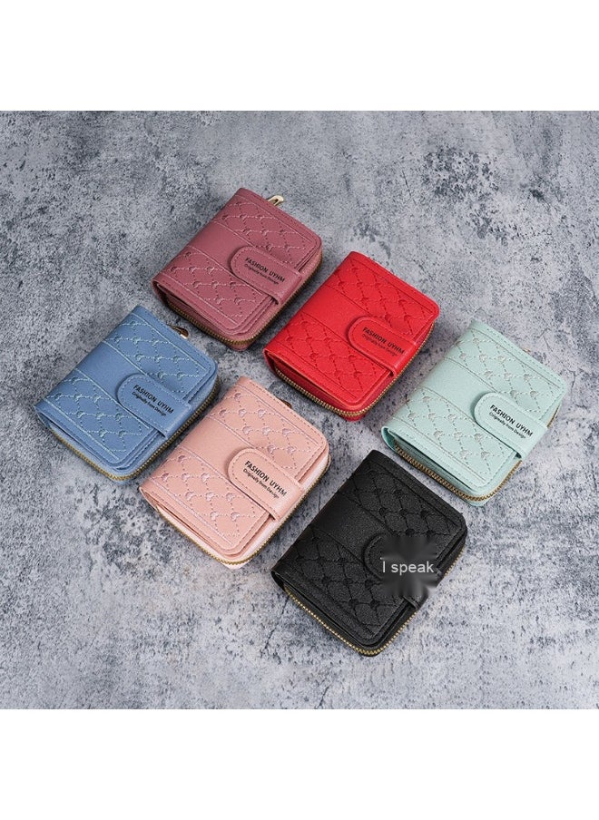New Women's Purse Short Zipper Large Capacity Purse with Love Colorful Hand Bag Card Bag Wallet