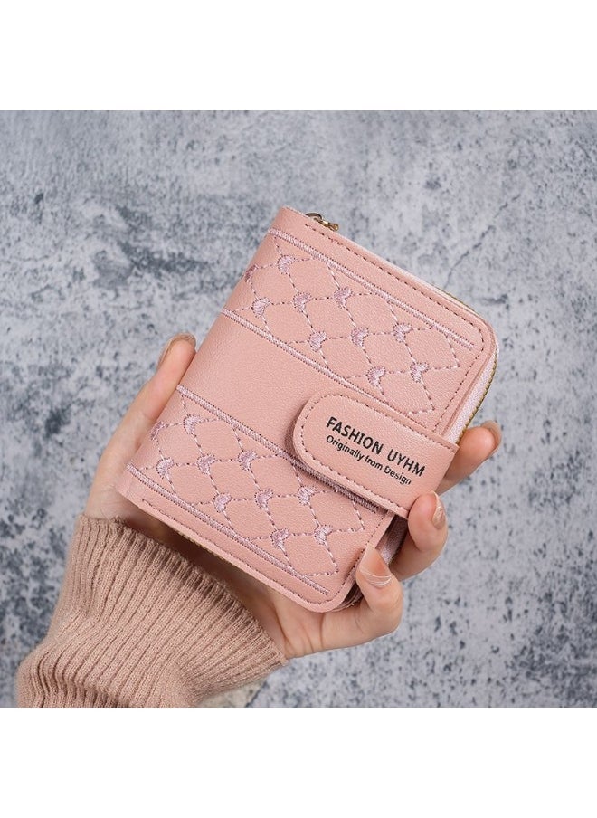 New Women's Purse Short Zipper Large Capacity Purse with Love Colorful Hand Bag Card Bag Wallet
