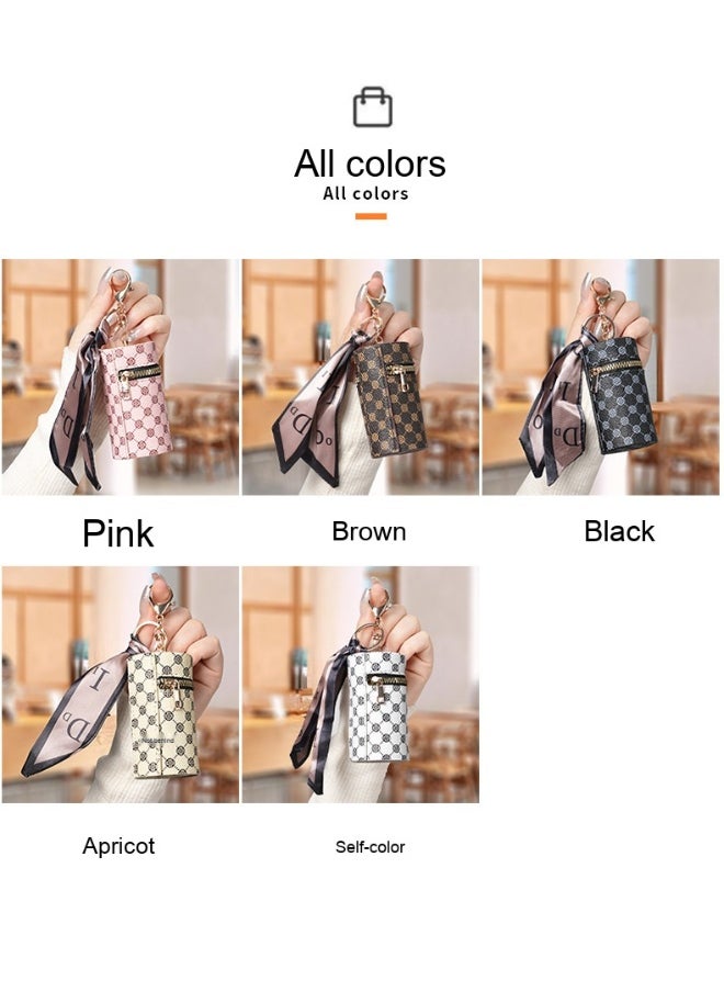 High Luxury Coin Purse Pendant Earphone Bag Lipstick Mini Keychain Bag Retro Bucket Mouth Red Envelope Simple Pendant