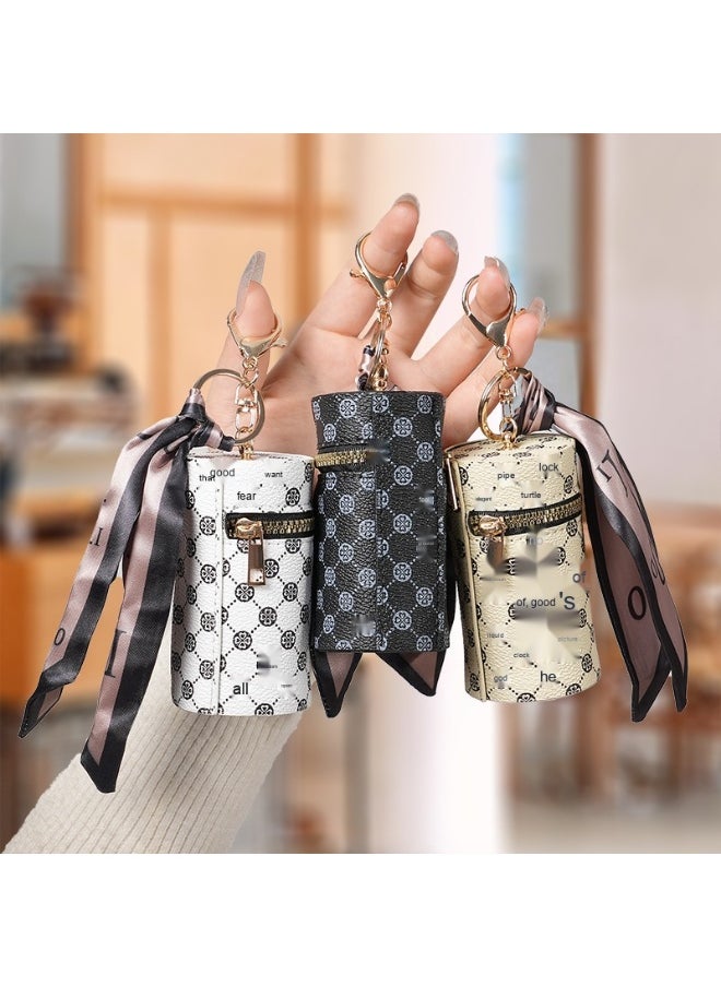 High Luxury Coin Purse Pendant Earphone Bag Lipstick Mini Keychain Bag Retro Bucket Mouth Red Envelope Simple Pendant