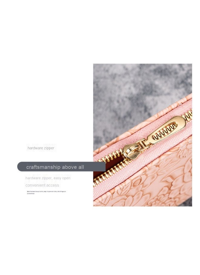 Ladies Purse Wallet PU Leather Long Women Wallet Card Holder Organiser Wallet Wristlet Clutch Wallet with Zipper Pocket Coin Purse Phone Wallet with Pendant