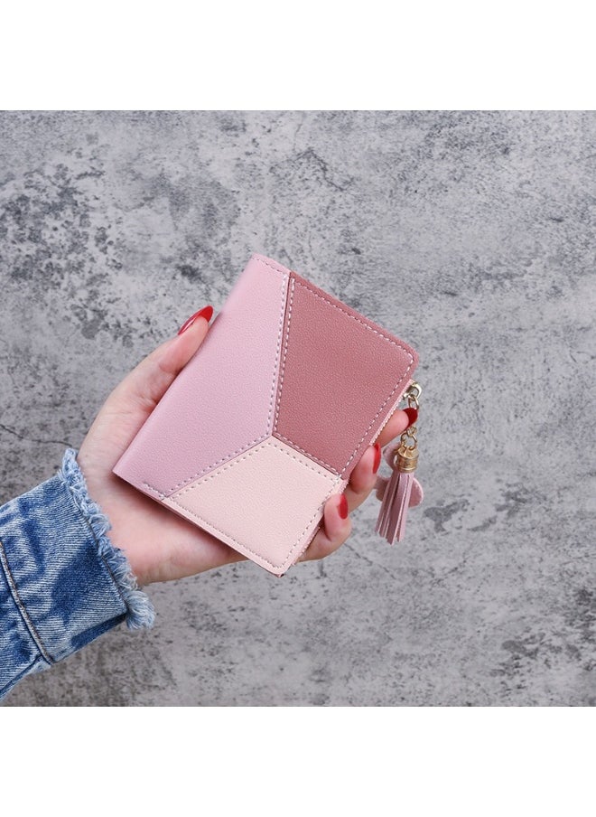 Ladies Purse Wallet PU Leather Mini Women Wallet Card Holder Organiser Wallet Wristlet Clutch Wallet with Zipper Pocket Coin Purse Phone Wallet with Tassel and Pendant