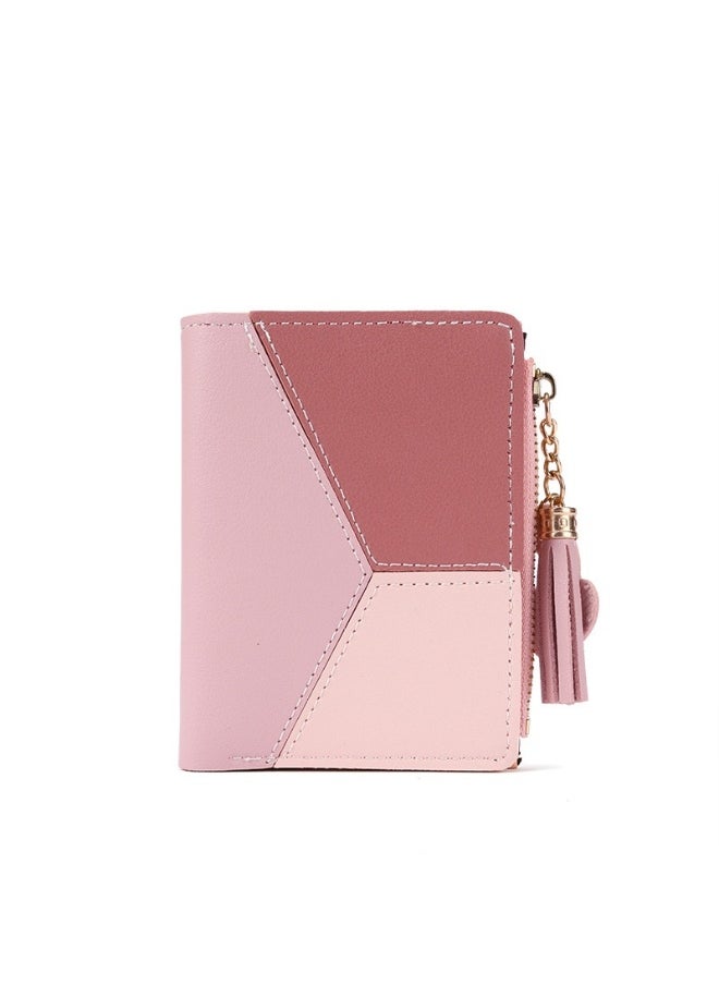 Ladies Purse Wallet PU Leather Mini Women Wallet Card Holder Organiser Wallet Wristlet Clutch Wallet with Zipper Pocket Coin Purse Phone Wallet with Tassel and Pendant