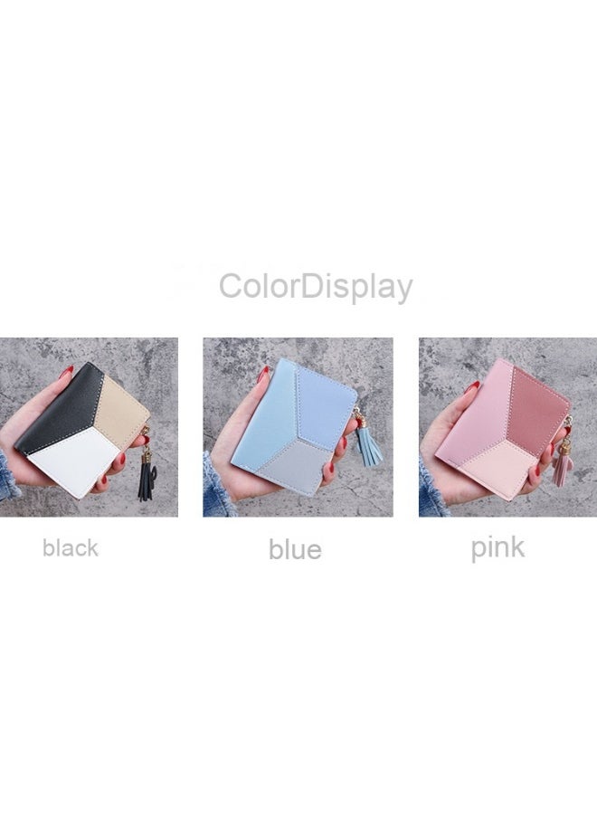 Ladies Purse Wallet PU Leather Mini Women Wallet Card Holder Organiser Wallet Wristlet Clutch Wallet with Zipper Pocket Coin Purse Phone Wallet with Tassel and Pendant