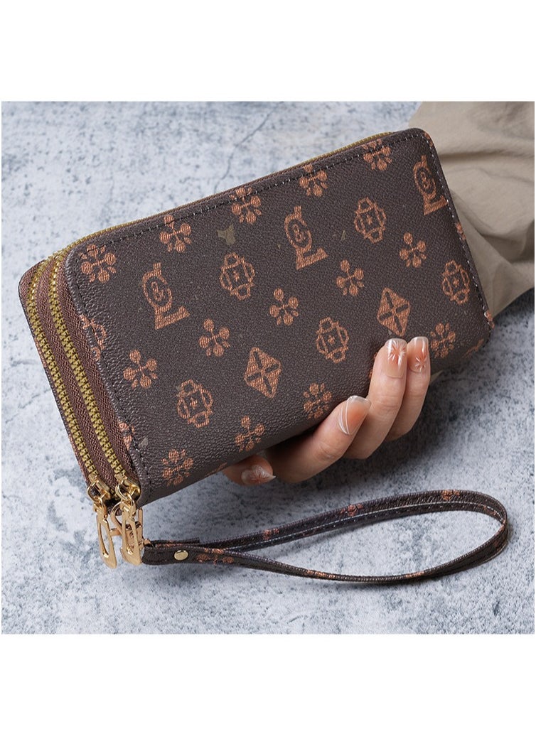 Ladies Purse Wallet PU Leather Long Women Wallet Card Holder Organiser Wallet Wristlet Clutch Wallet with Zipper Pocket Coin Purse Phone Wallet with Pendant