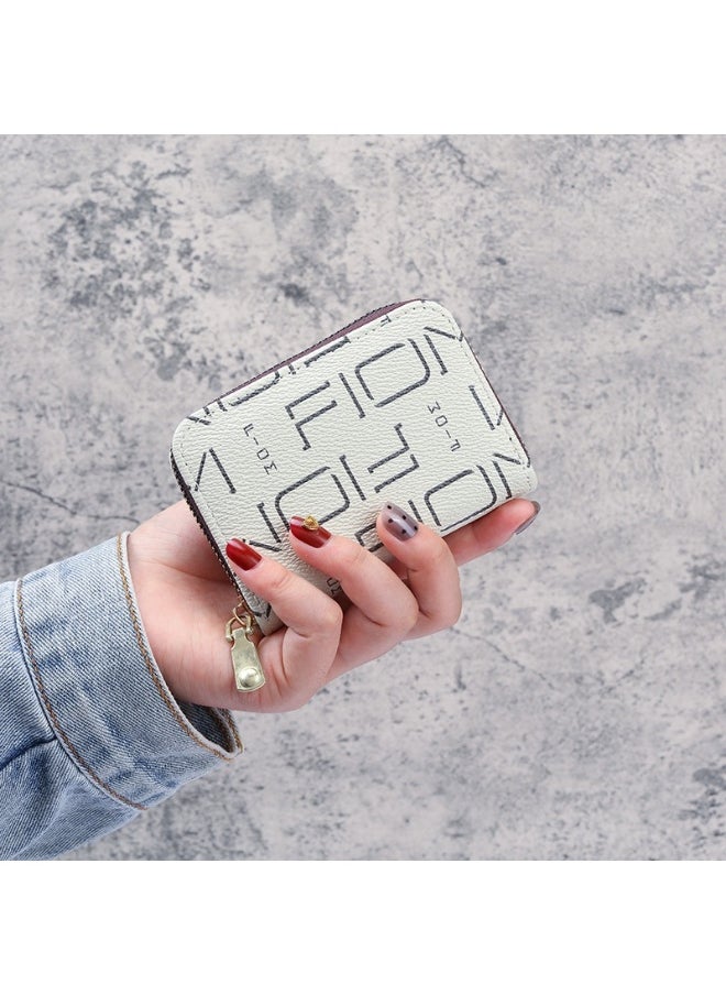 Solid Color European and American Organ Card Bag Women's Certificate Place Card Holder Organiser Wallet Sleeve Coin Purse Wallet