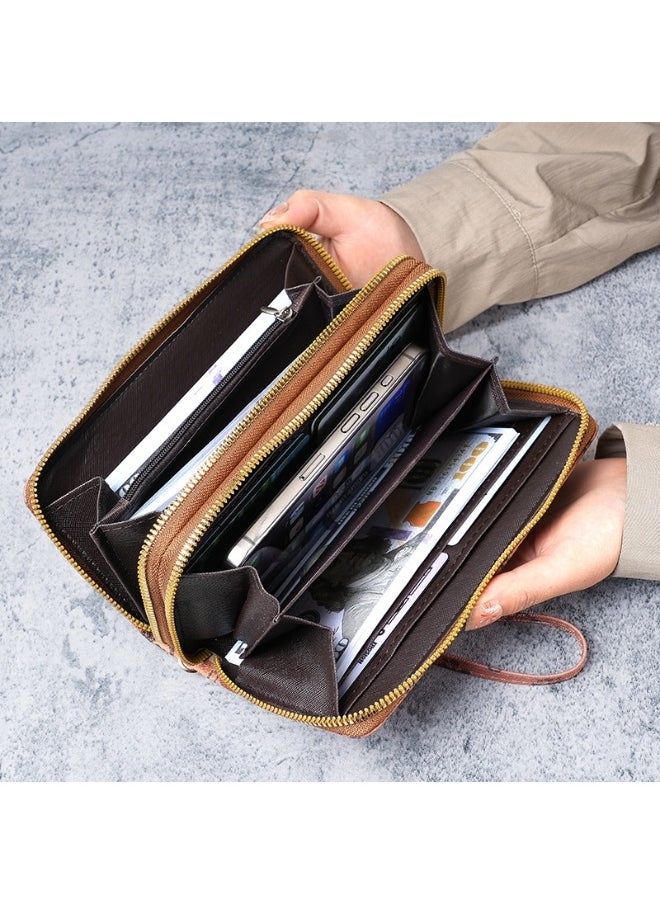 Ladies Purse Wallet PU Leather Long Women Wallet Card Holder Organiser Wallet Wristlet Clutch Wallet with Zipper Pocket Coin Purse Phone Wallet with Pendant