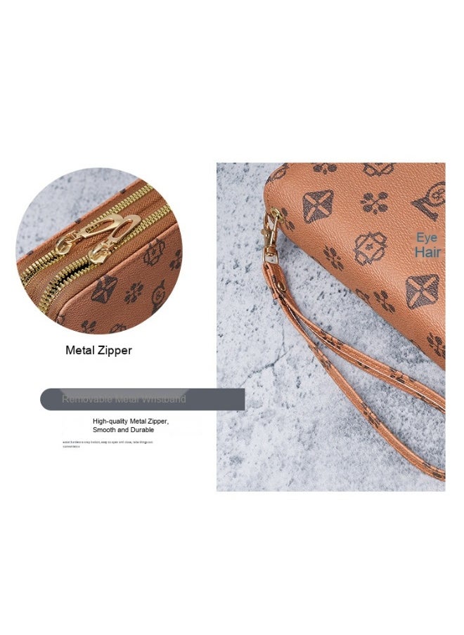 Ladies Purse Wallet PU Leather Long Women Wallet Card Holder Organiser Wallet Wristlet Clutch Wallet with Zipper Pocket Coin Purse Phone Wallet with Pendant