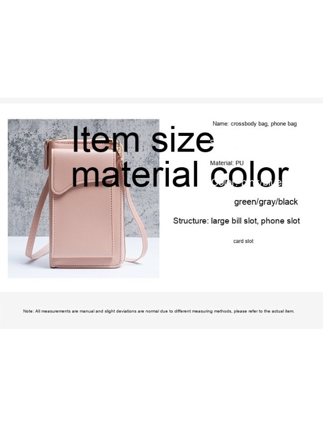 New Fashion Korean Single Shoulder Crossbody Bag Large Capacity Women's Long Purse Solid Color Purse Phone Wallet