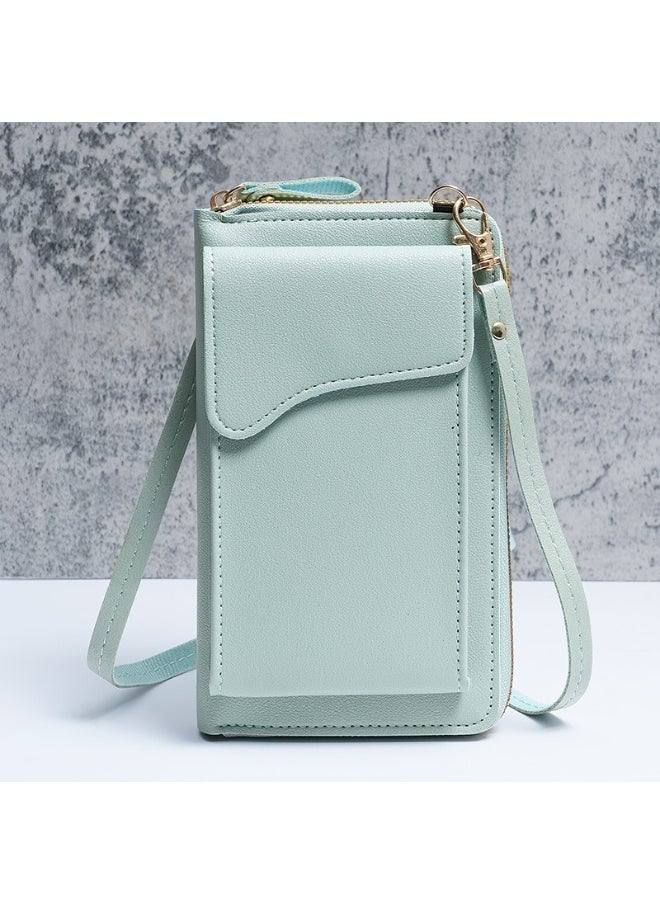 New Fashion Korean Single Shoulder Crossbody Bag Large Capacity Women's Long Purse Solid Color Purse Phone Wallet