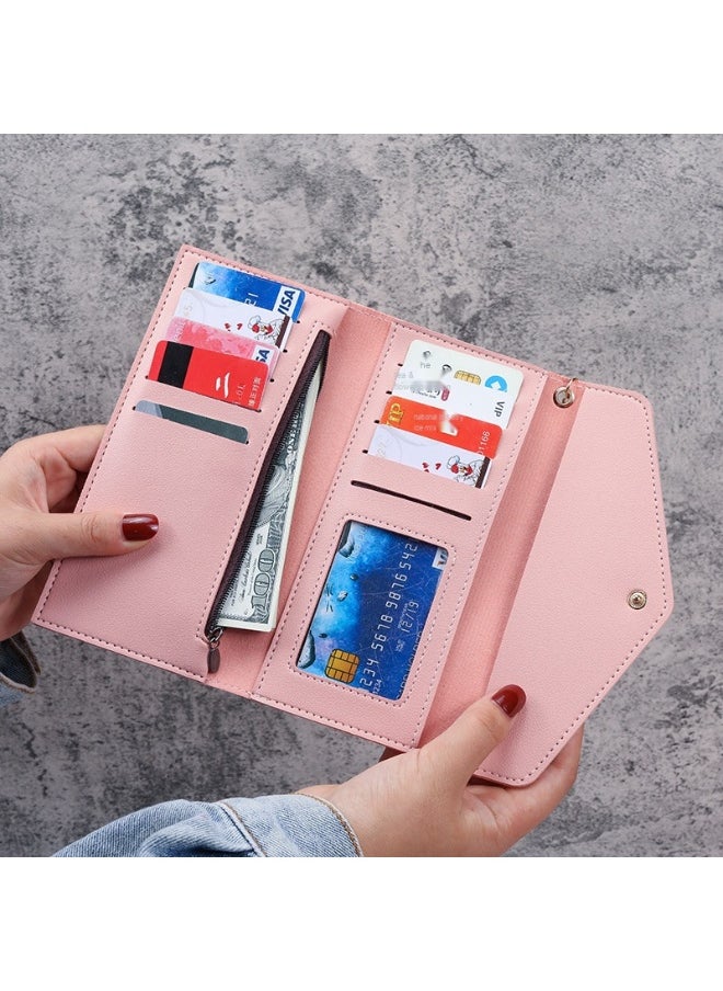 Ladies Purse Wallet PU Leather Long Women Wallet Card Holder Organiser Wallet Wristlet Clutch Wallet with Zipper Pocket Coin Purse Phone Wallet with Tassel and Pendant