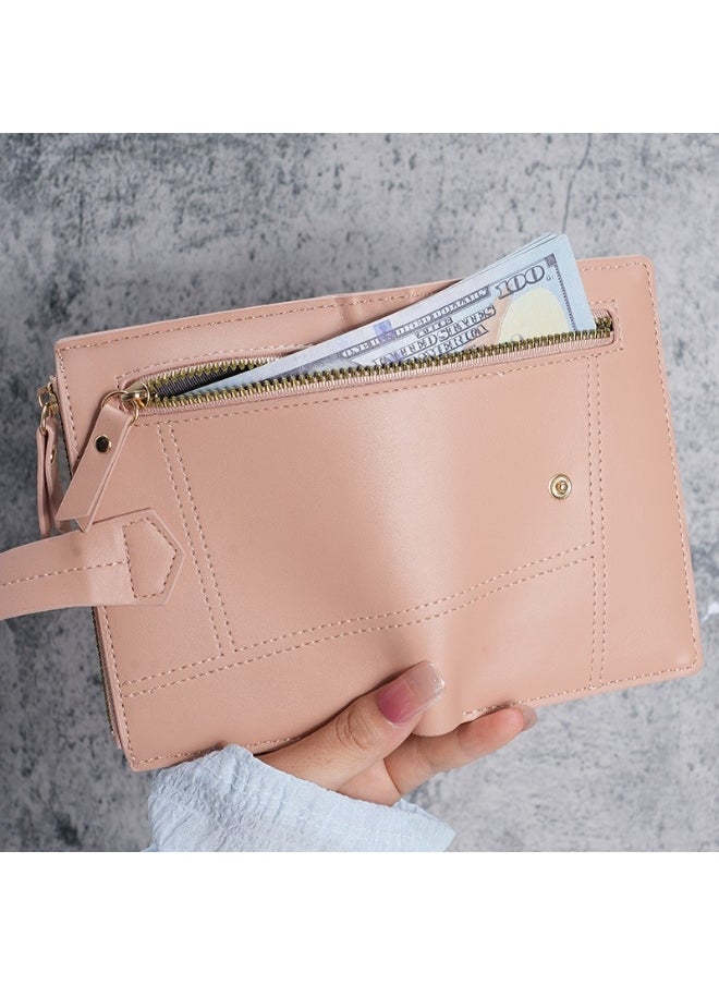 New Women's Purse PU Leather Short Zipper Purse Three Fold Wallet Card Holder Organiser