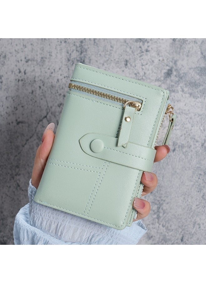 New Women's Purse PU Leather Short Zipper Purse Three Fold Wallet Card Holder Organiser