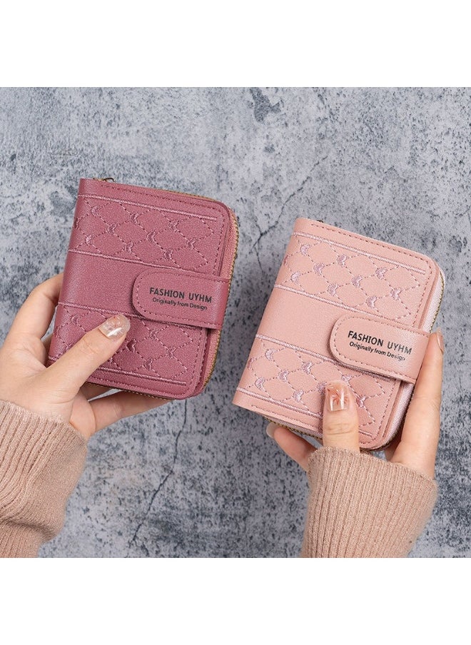New Women's Purse Short Zipper Large Capacity Purse with Love Colorful Hand Bag Card Bag Wallet