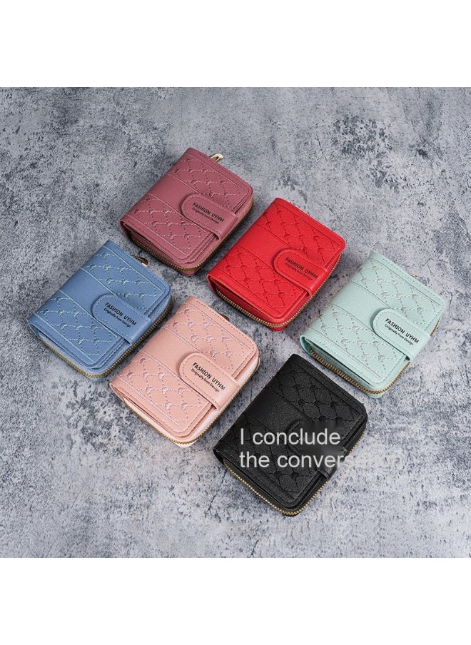 New Women's Purse Short Zipper Large Capacity Purse with Love Colorful Hand Bag Card Bag Wallet
