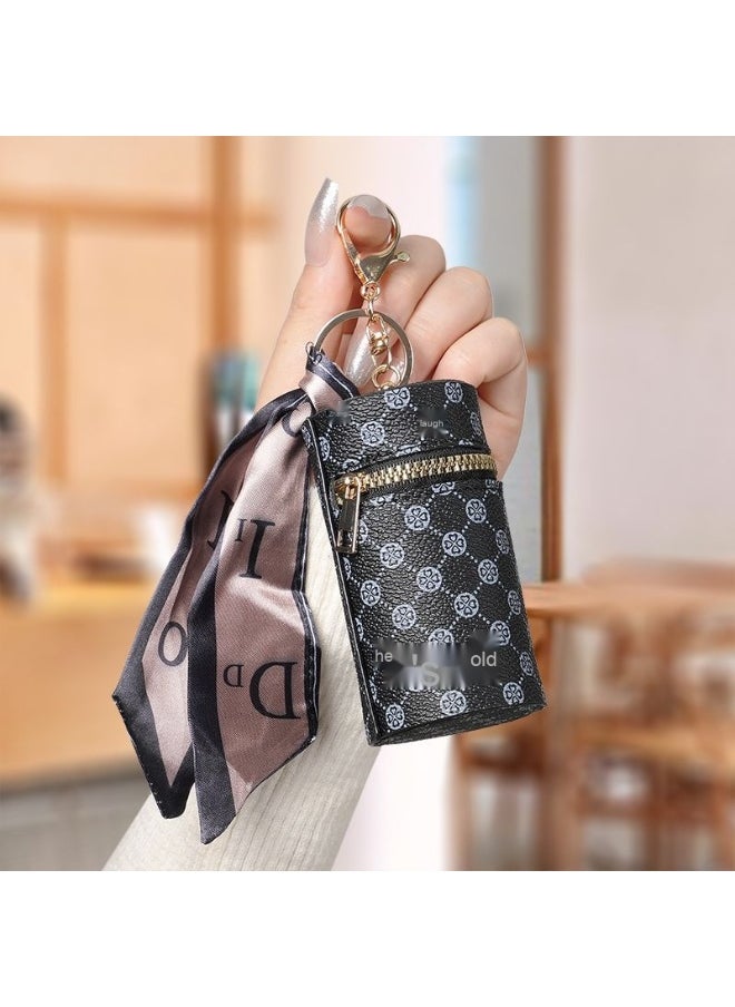 High Luxury Coin Purse Pendant Earphone Bag Lipstick Mini Keychain Bag Retro Bucket Mouth Red Envelope Simple Pendant