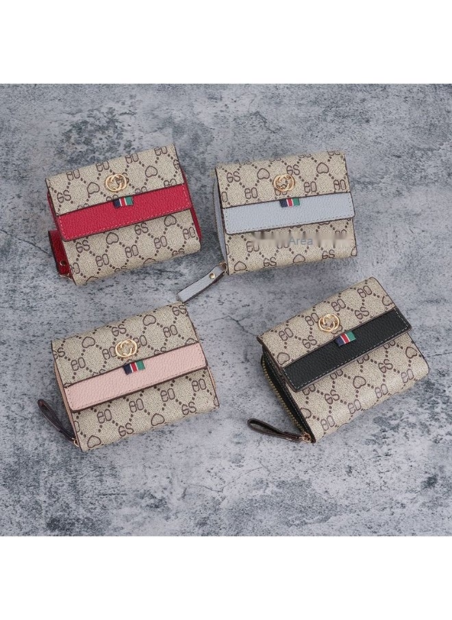 New Short Printed Multi-card Student Purse Ladies Large Capacity Organ Card Coin Purse Wallet All-in-one Bag