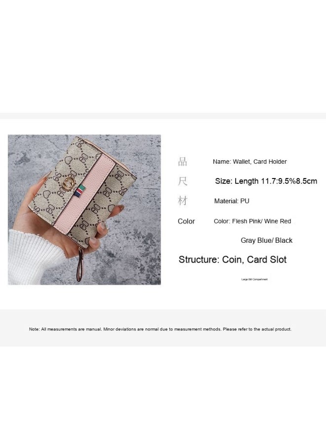 New Short Printed Multi-card Student Purse Ladies Large Capacity Organ Card Coin Purse Wallet All-in-one Bag