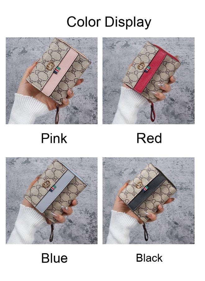 New Short Printed Multi-card Student Purse Ladies Large Capacity Organ Card Coin Purse Wallet All-in-one Bag