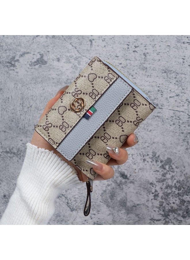 New Short Printed Multi-card Student Purse Ladies Large Capacity Organ Card Coin Purse Wallet All-in-one Bag