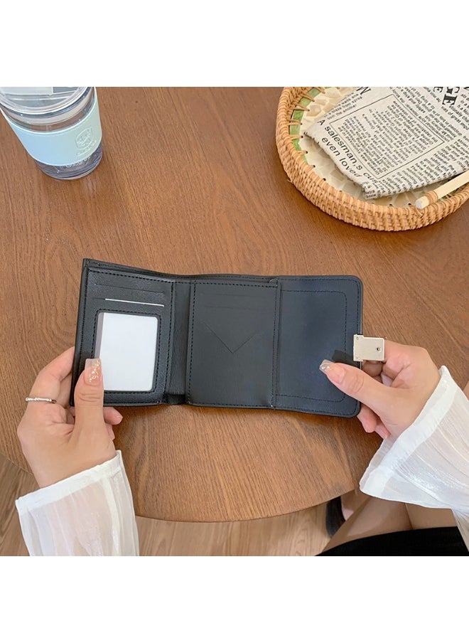 Ladies Purse Wallet PU Leather Short Women Wallet Card Holder Organiser Wallet Wristlet Clutch Wallet with Zipper Pocket Coin Purse