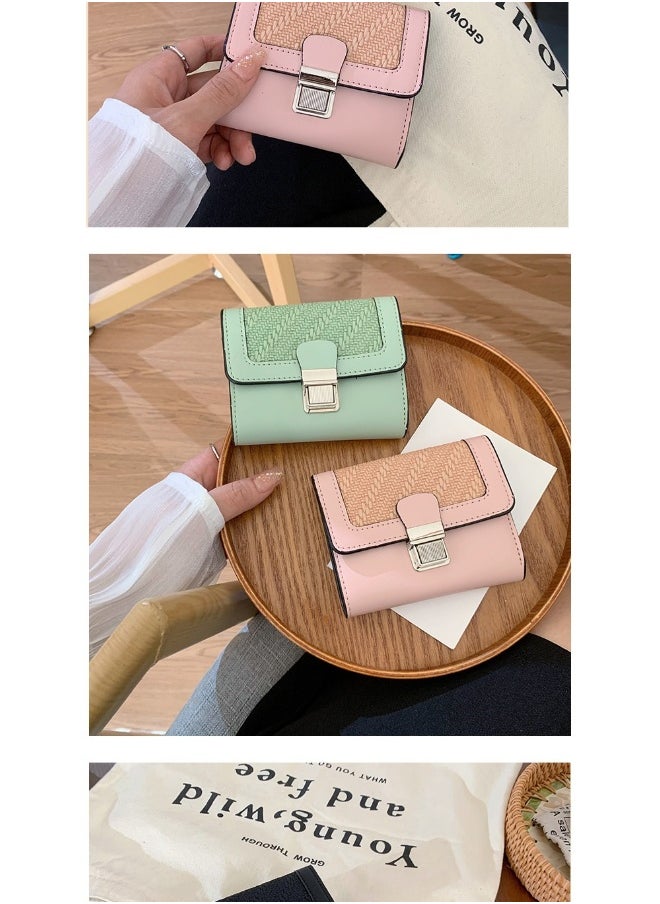 Ladies Purse Wallet PU Leather Short Women Wallet Card Holder Organiser Wallet Wristlet Clutch Wallet with Zipper Pocket Coin Purse