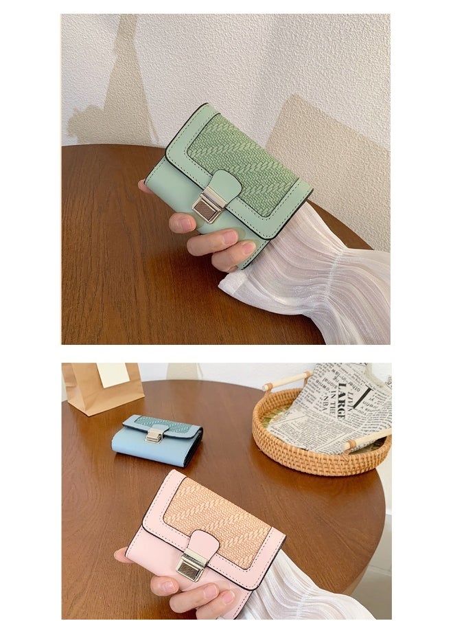 Ladies Purse Wallet PU Leather Short Women Wallet Card Holder Organiser Wallet Wristlet Clutch Wallet with Zipper Pocket Coin Purse