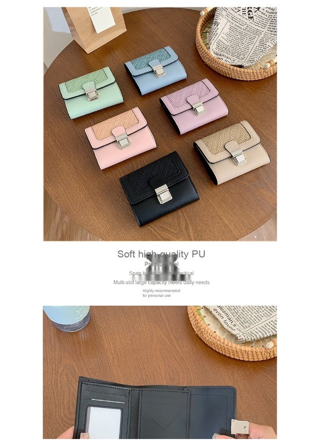 Ladies Purse Wallet PU Leather Short Women Wallet Card Holder Organiser Wallet Wristlet Clutch Wallet with Zipper Pocket Coin Purse