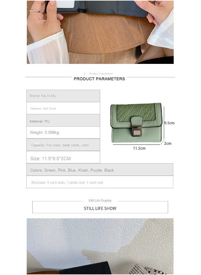 Ladies Purse Wallet PU Leather Short Women Wallet Card Holder Organiser Wallet Wristlet Clutch Wallet with Zipper Pocket Coin Purse