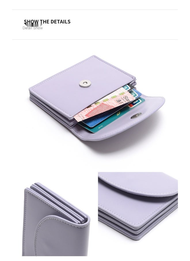 Korean Small Purse Women's Purse Short Folding Thin Solid Color Simple Student Fashion Wallet