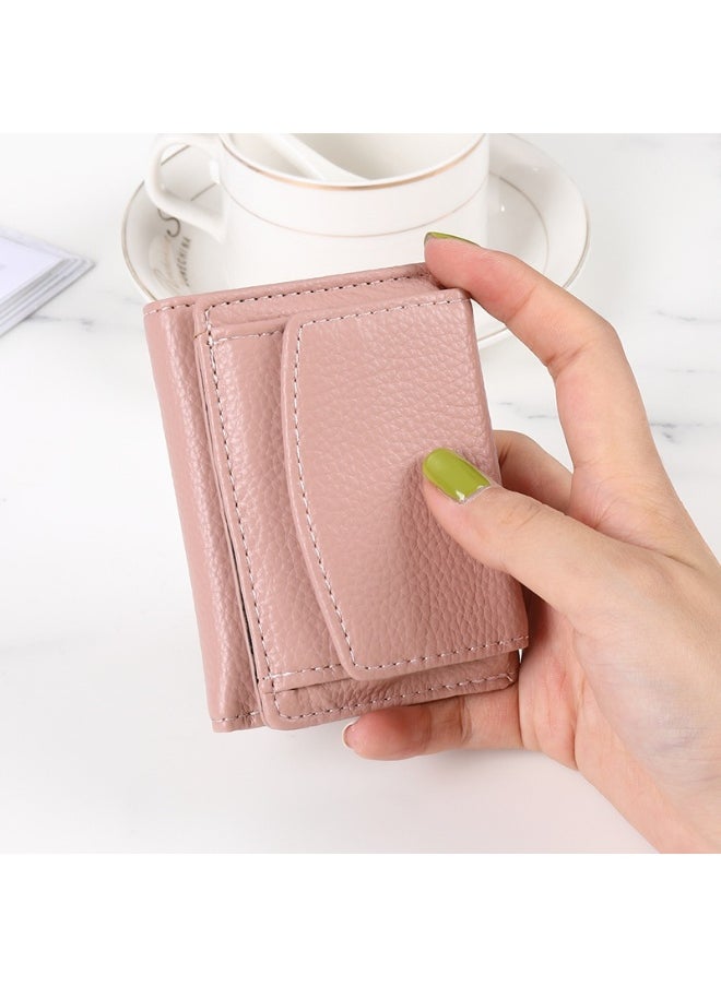 Korean Simple Women's Purse Short Multi-card Three Fold Large Capacity Anti-degaussing Purse