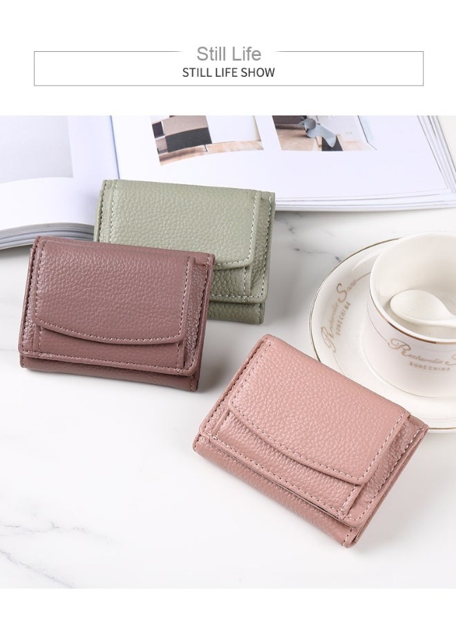 Korean Simple Women's Purse Short Multi-card Three Fold Large Capacity Anti-degaussing Purse