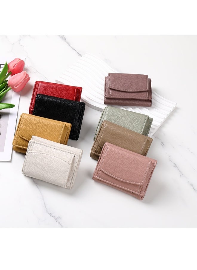 Korean Simple Women's Purse Short Multi-card Three Fold Large Capacity Anti-degaussing Purse