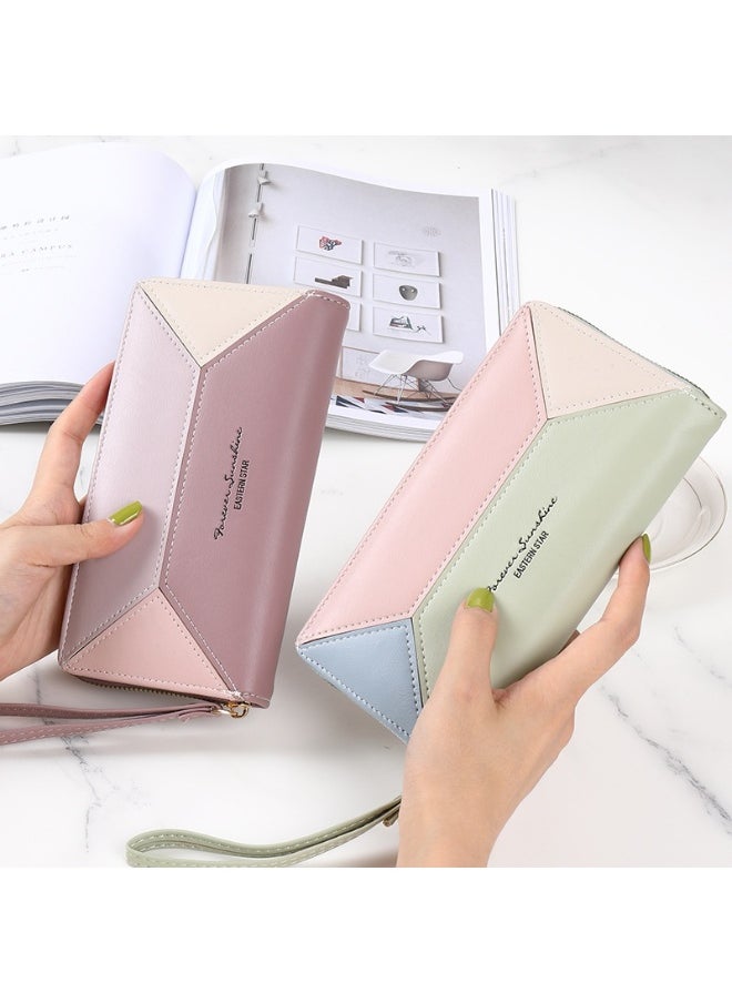 Ladies Purse Wallet PU Leather Long Women Wallet Card Holder Organiser Wallet Wristlet Clutch Wallet with Zipper Pocket Coin Purse Phone Wallet