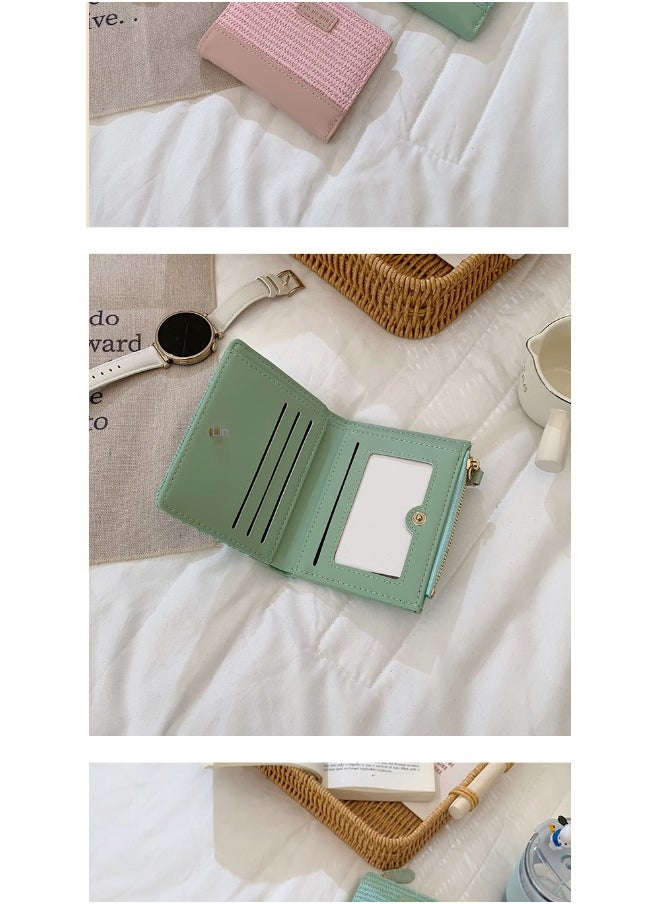 Korean Simple Small Wallet Women's Purse Short Folding Thin Solid Color Simple Student Fashion Coin Purse