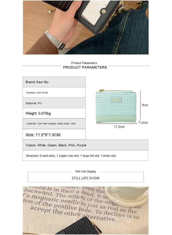 Korean Simple Small Wallet Women's Purse Short Folding Thin Solid Color Simple Student Fashion Coin Purse