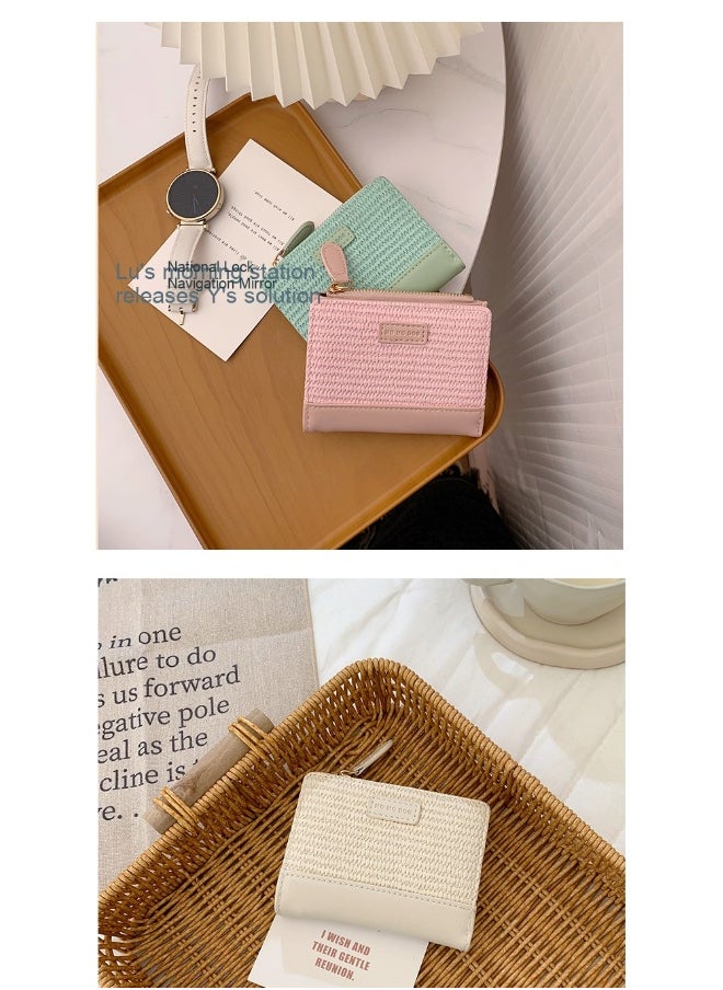 Korean Simple Small Wallet Women's Purse Short Folding Thin Solid Color Simple Student Fashion Coin Purse