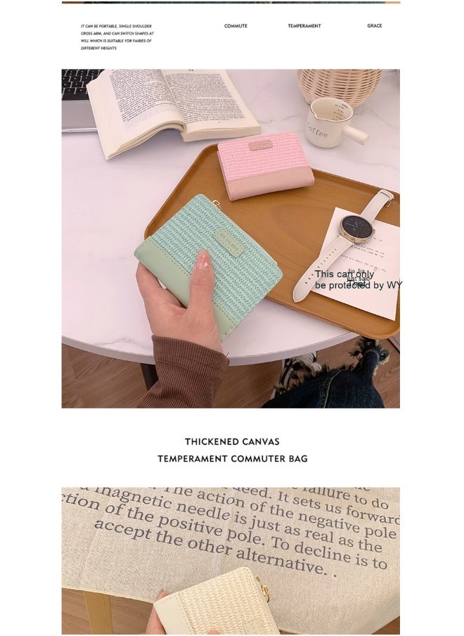 Korean Simple Small Wallet Women's Purse Short Folding Thin Solid Color Simple Student Fashion Coin Purse