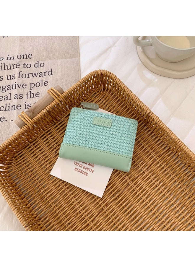Korean Simple Small Wallet Women's Purse Short Folding Thin Solid Color Simple Student Fashion Coin Purse