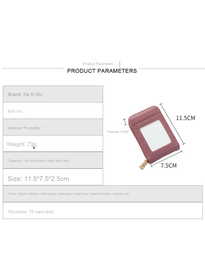 Card Bag Lady Korean Anti-degaussing Solid cColor Driving License Mini Simple Multi-functional Compact Card Bag Card Cover Female