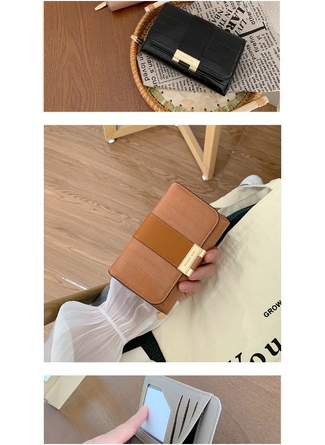 Ladies Purse Wallet PU Leather Short Women Wallet Card Holder Organiser Wallet Wristlet Clutch Wallet with Zipper Pocket Coin Purse
