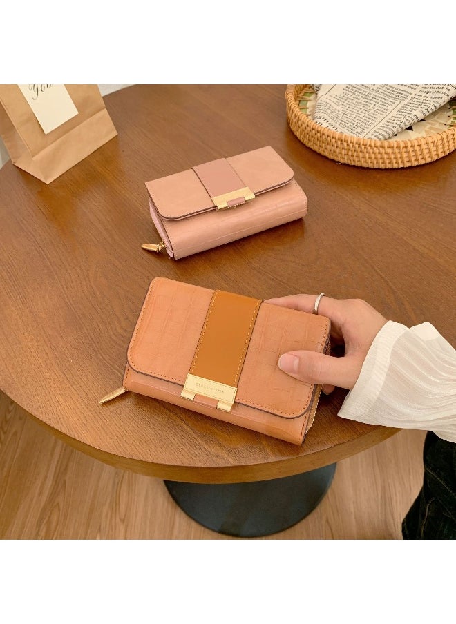 Ladies Purse Wallet PU Leather Short Women Wallet Card Holder Organiser Wallet Wristlet Clutch Wallet with Zipper Pocket Coin Purse