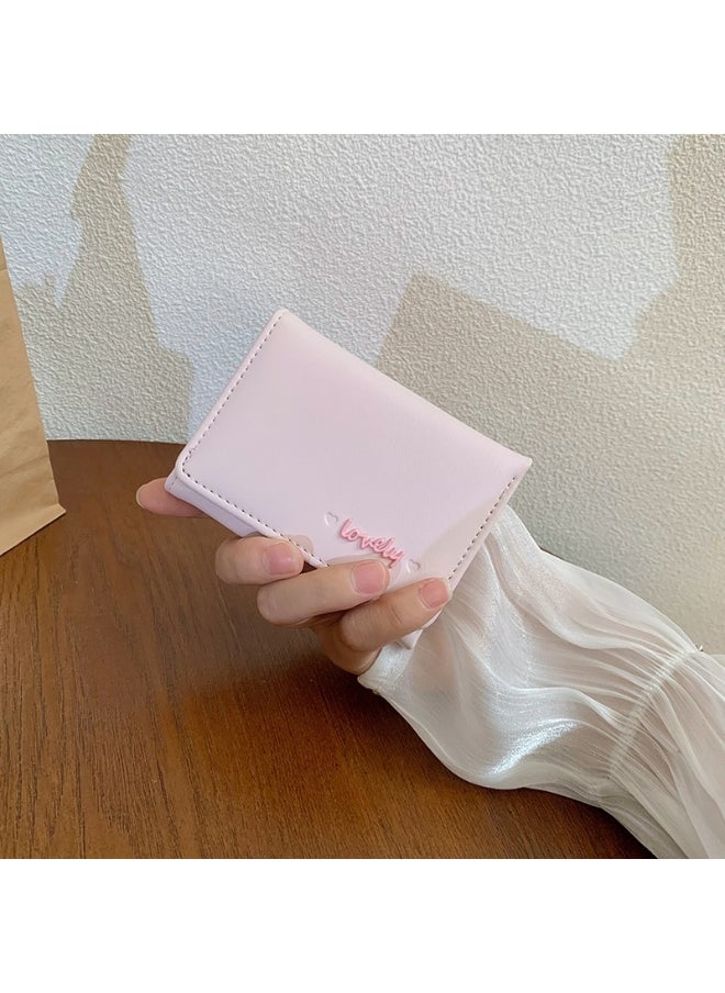 Korean Lovely Letter Small Purse Women's Purse Short Folding Large Capacity Simple Student Fashion Coin Wallet Card