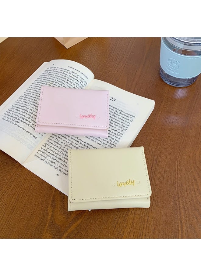 Korean Lovely Letter Small Purse Women's Purse Short Folding Large Capacity Simple Student Fashion Coin Wallet Card